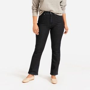 Everlane | The Authentic Stretch Slim Bootcut Jean Washed Black Raw Hem